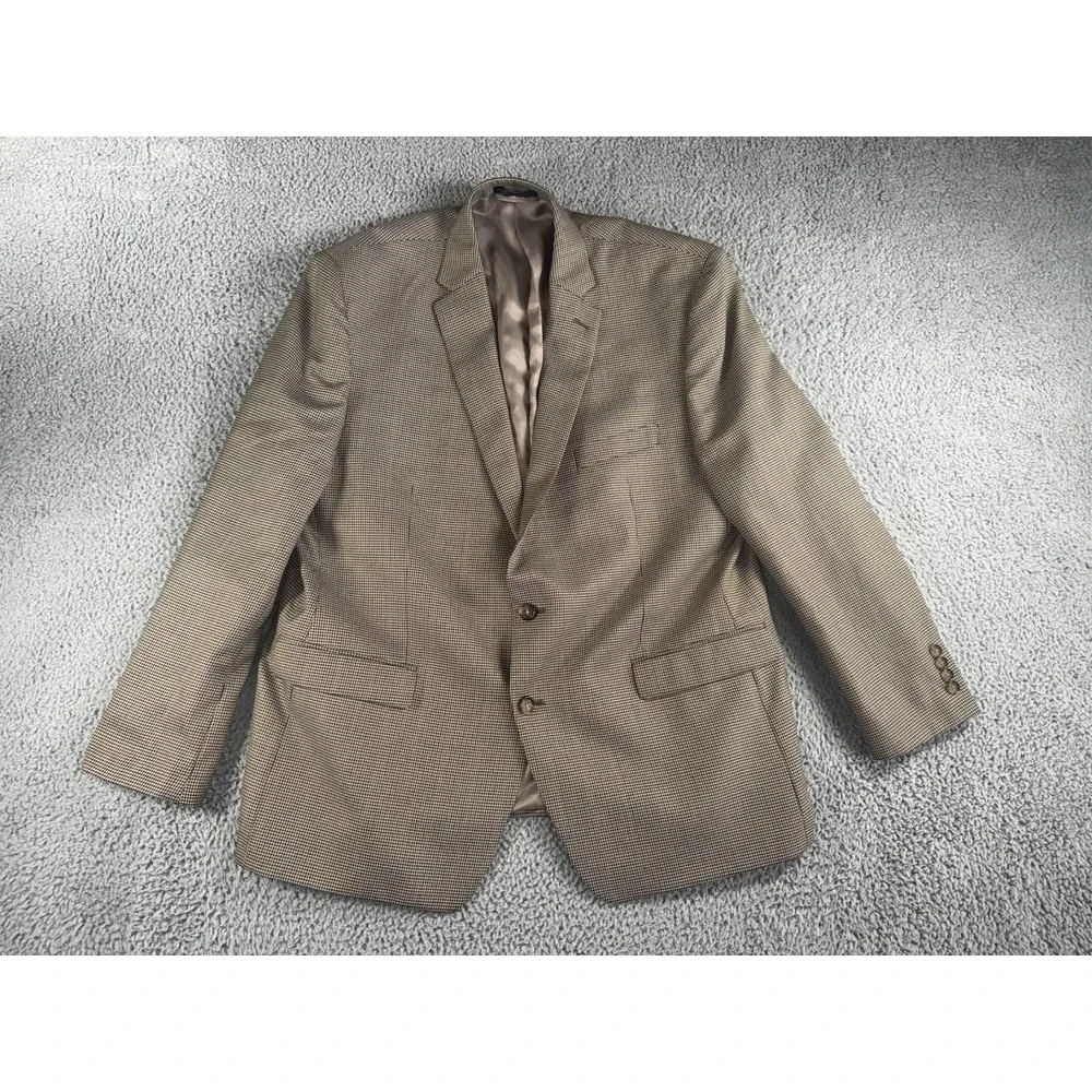 Ralph‎ Lauren Blazer Men 48R Houndstooth 2 Button Sport Coat Preppy Quiet Luxury